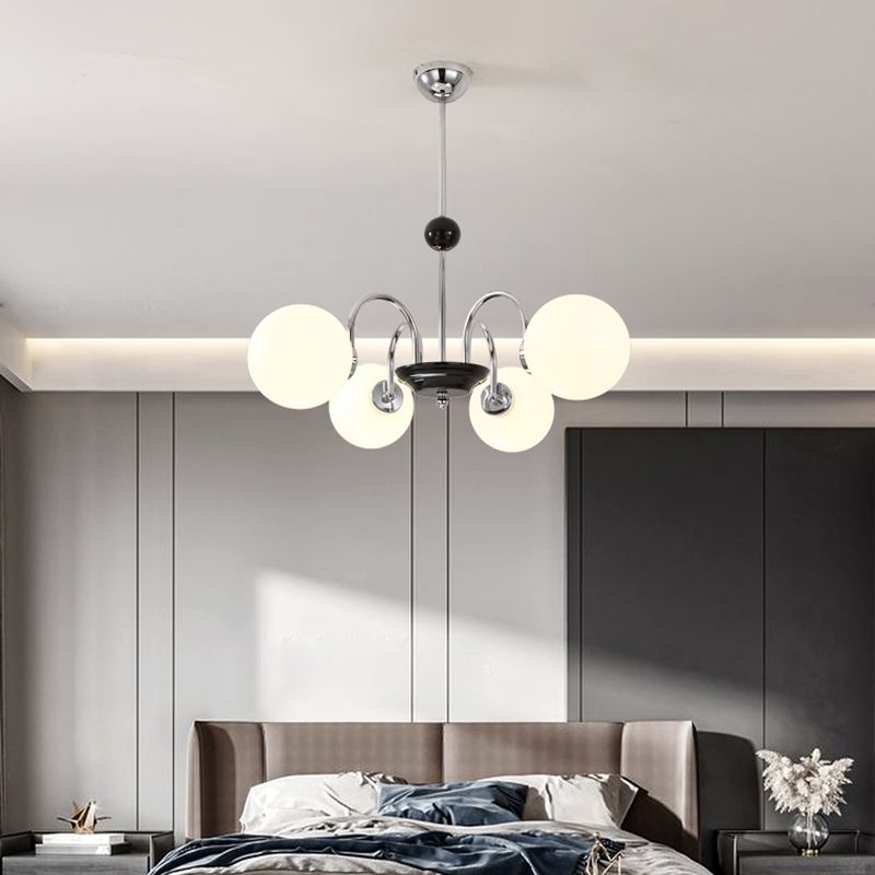 Spherical Shape Chandelier Modern Style Glass Multi Light Hanging Lamp for Dining Room