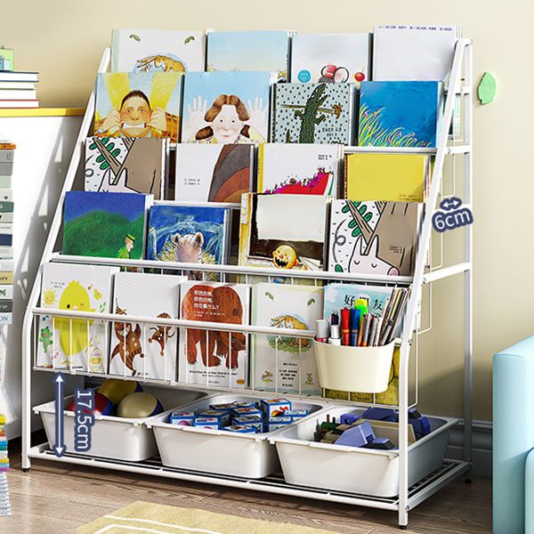 Modern Metal Standard Bookcase Closed Back Standard Kids Bookcase