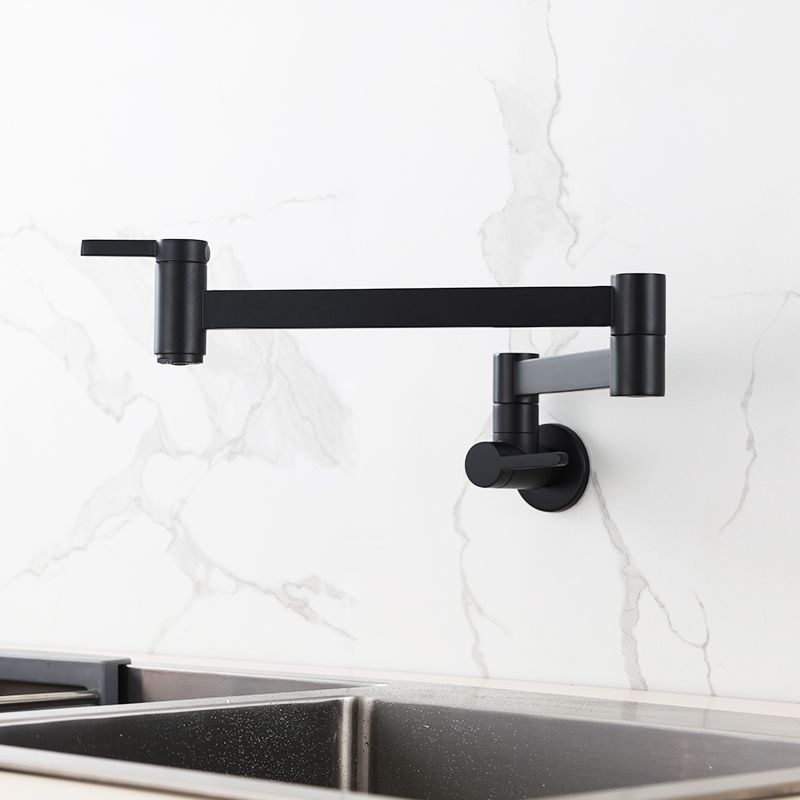 Modern Double Handle Wall Mounted Pot Filler Low Profile Filler