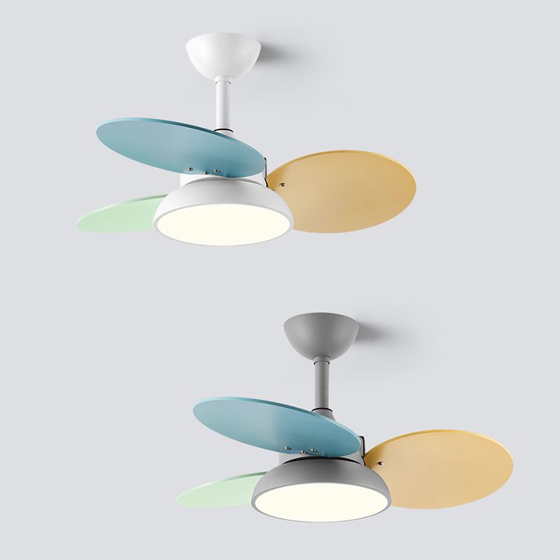 Lámpara de ventilador colgante de Circle de Macaron Círculo Metálico Metálico LED LED SEMI FLUSH LUCHE