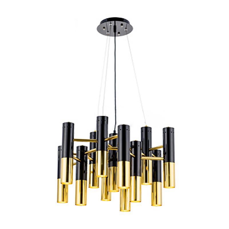 Sitting Room Postmodern Metal Chandelier Lighting Fixture Balck-gold Chandelier Pendant Light