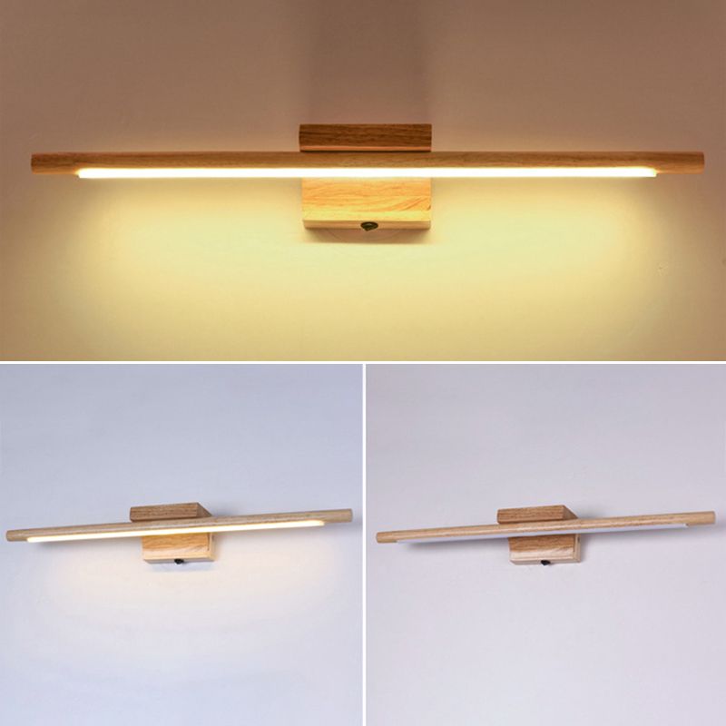 1 Light Wall Mounted Light Modern Wood Sconce Light Fixture for Washroom