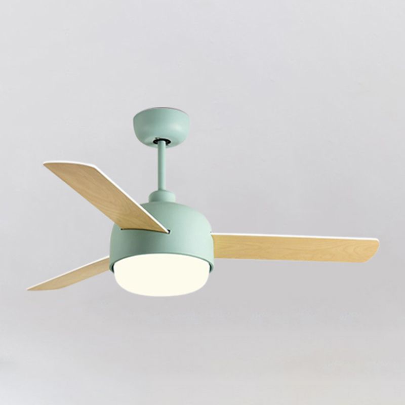 Modern Simple Colorful Ceiling Fan Lamp Metal LED Ceiling Fan Light for Bedroom