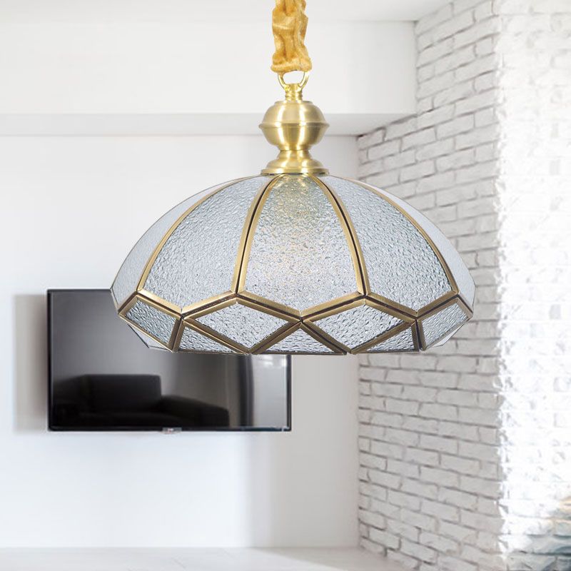 Crème/gestructureerde witte glazen hoed hanglamp modern 1 bol gesuspendeerd verlichtingsarmatuur voor woonkamer