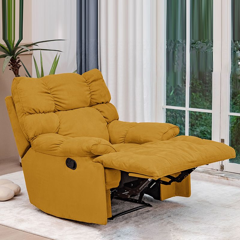 Modern Microsuede Standard Recliner with Independent Foot and Tufted