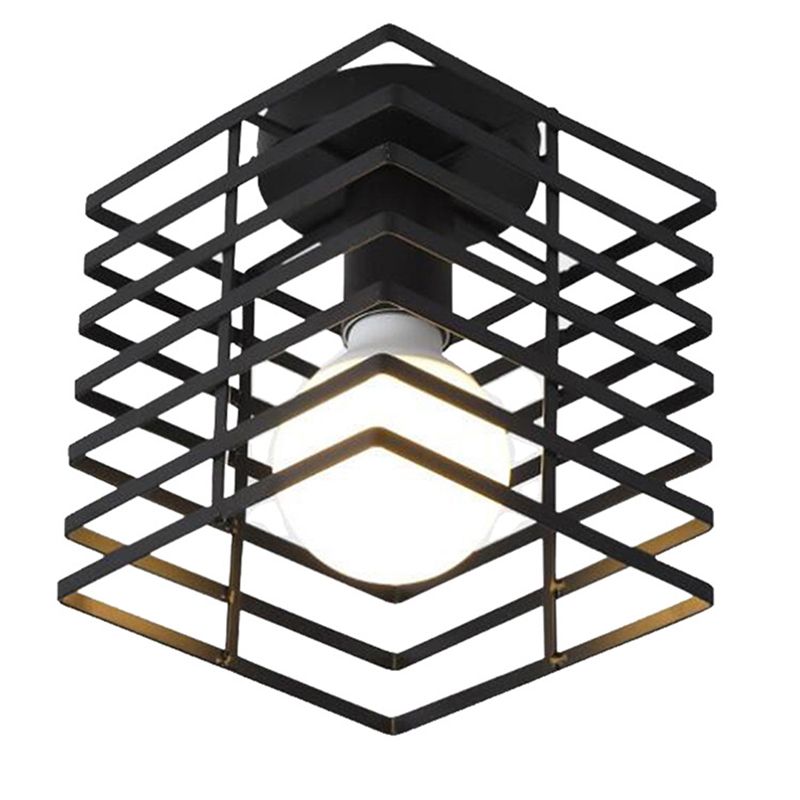 Nordic Style Ceiling Light Cuboid Shape Ceiling Lamp with Iron Shade for Bedroom