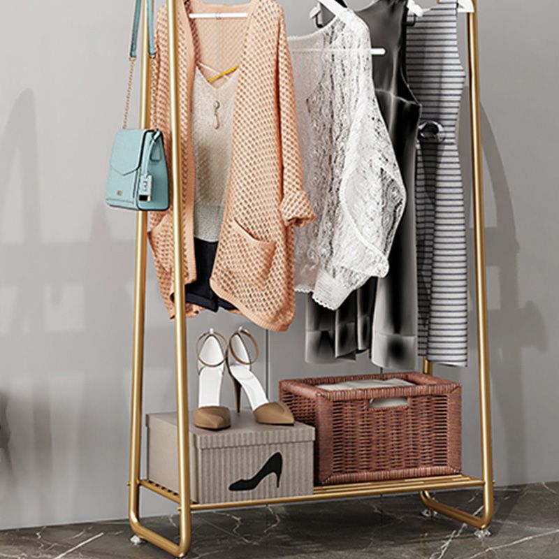 Contemporary Plain Coat Rack Free Standing Metal Coat Rack with Castors