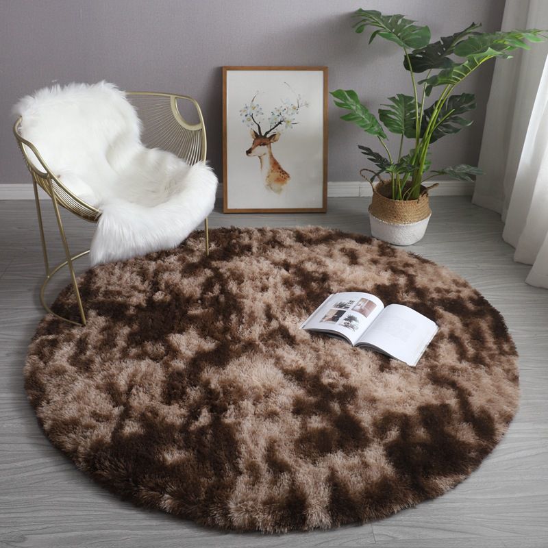 Round Plain Area Rug Polyester Tapijt binnen Tapijt voor slaapkamerdecoratie