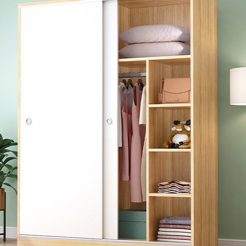 Manufactured Wood Bedroom Armoire with Sliding Barn Door Urban Wardrobe