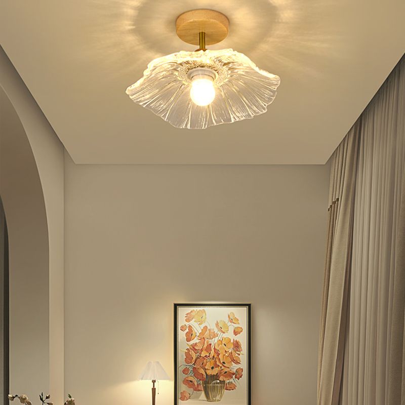 Nordic Style 1-Light Ceiling Lamp Wooden Ceiling Light for Living Room