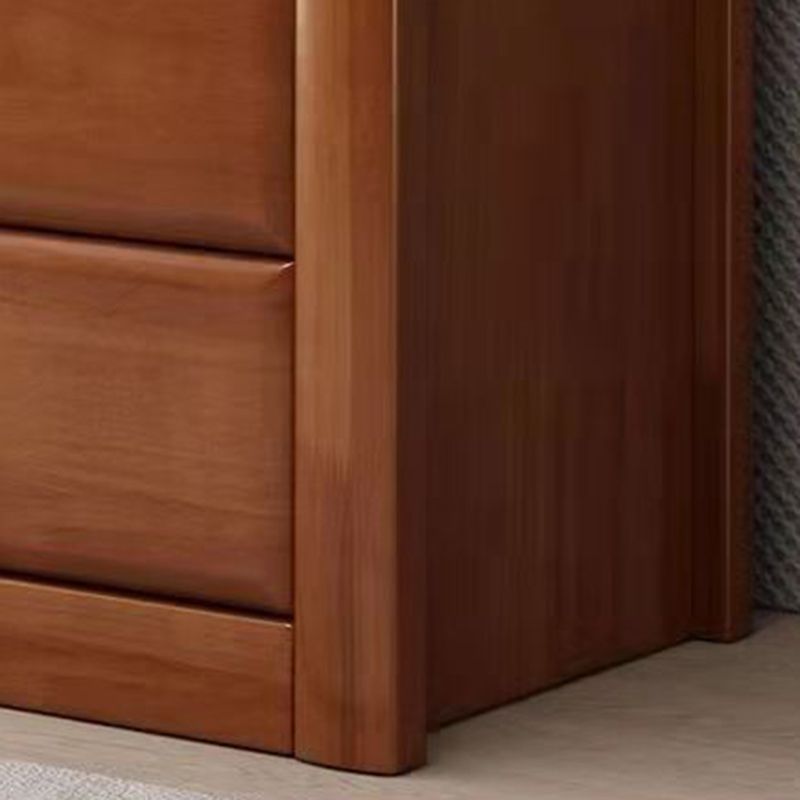 Modern 15.74" Wide Accent Chest Brown Rubberwood Chest with Drawers