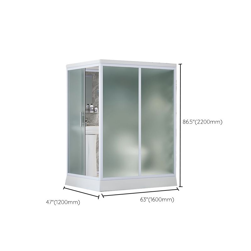 Contemporary Shower Stall Frosted Shower Stall with White Base