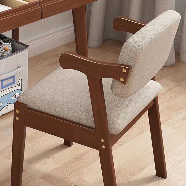 Contemporary Office Chair Solid Wood Arm Chair with Upholstered