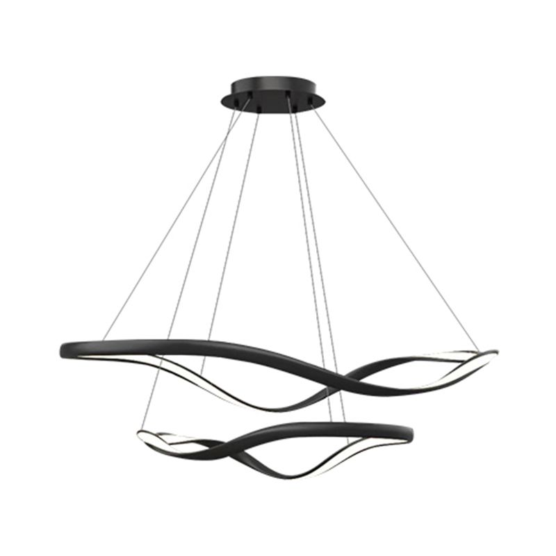 Dark Black Modern LED Kitchen Island Fixture Aluminum Modern Ceiling Pendant Lighting