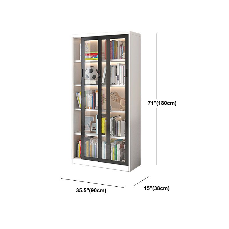 Modern Metal Storage Cabinet Glass Doors Display Cabinet with Lighting