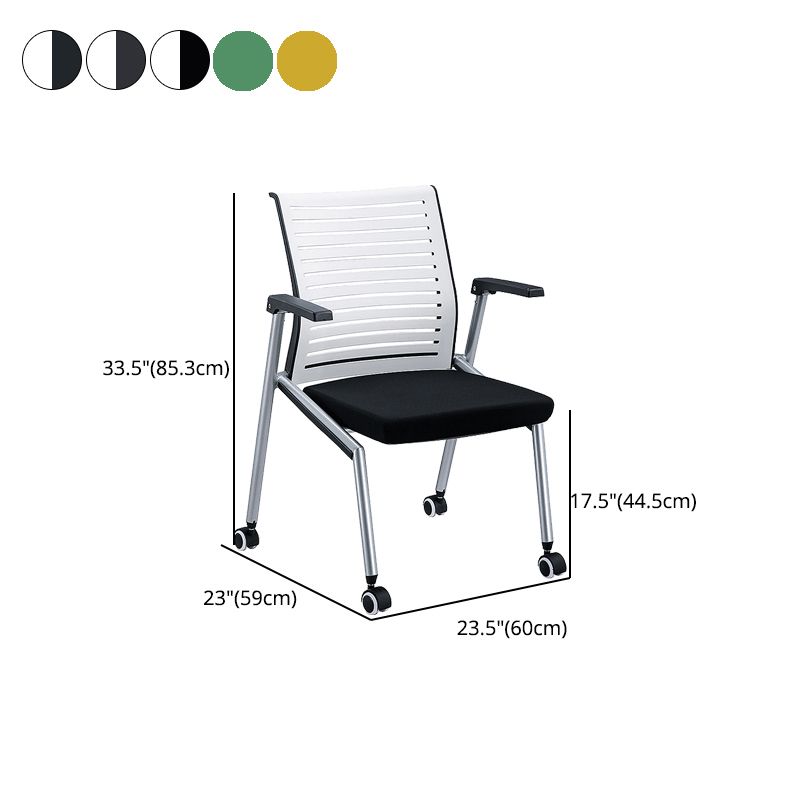 Modern Plastic and Nylon Conference Chair with Mid Back Home Office Chair