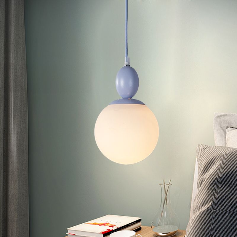 Pendulum White Glass Accogliente Pendant Lighting Post-Modern 1 Grey chiaro/Blu/Verde Apparecchiatura.