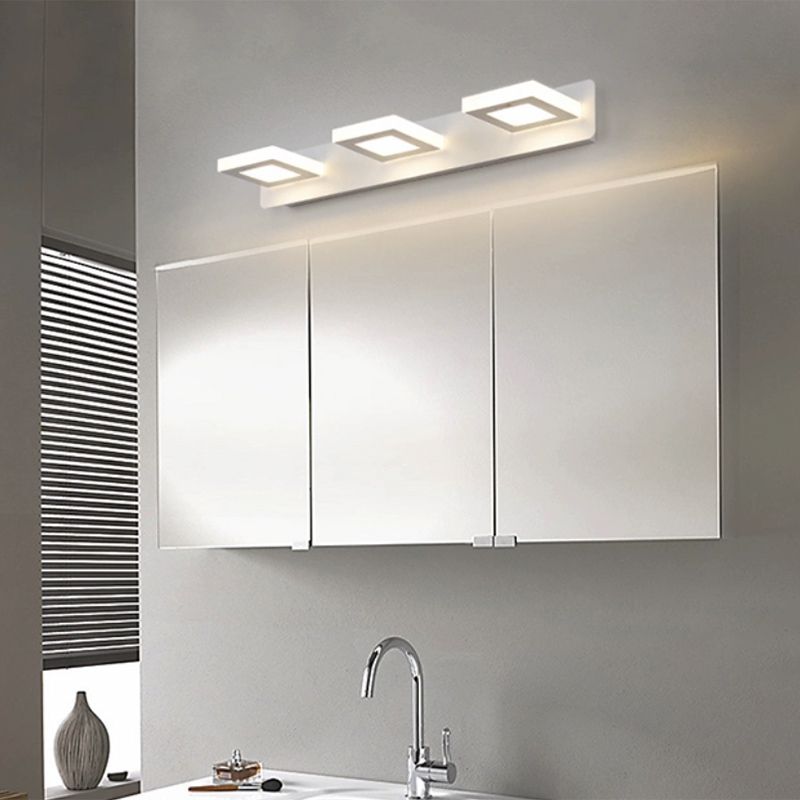 Postmodern metalen ijdelheid licht witte multi -lichten led spiegel licht voor badkamer