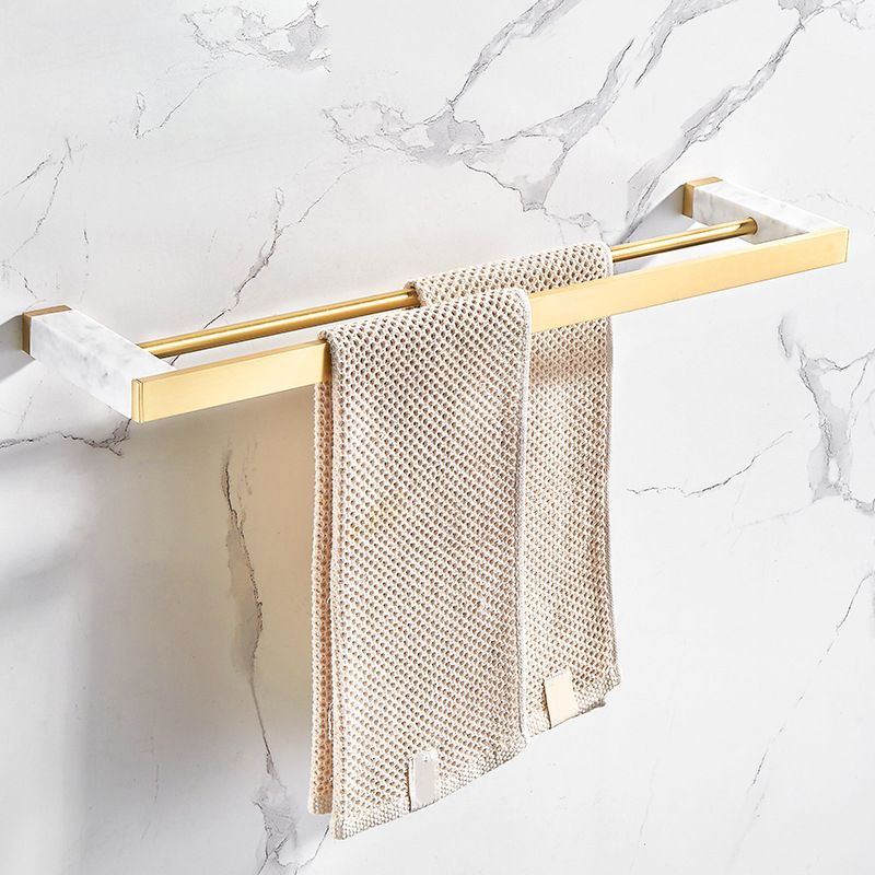 Marble & Brass Bath Hardware Set Golden Bathroom Accessory Kit