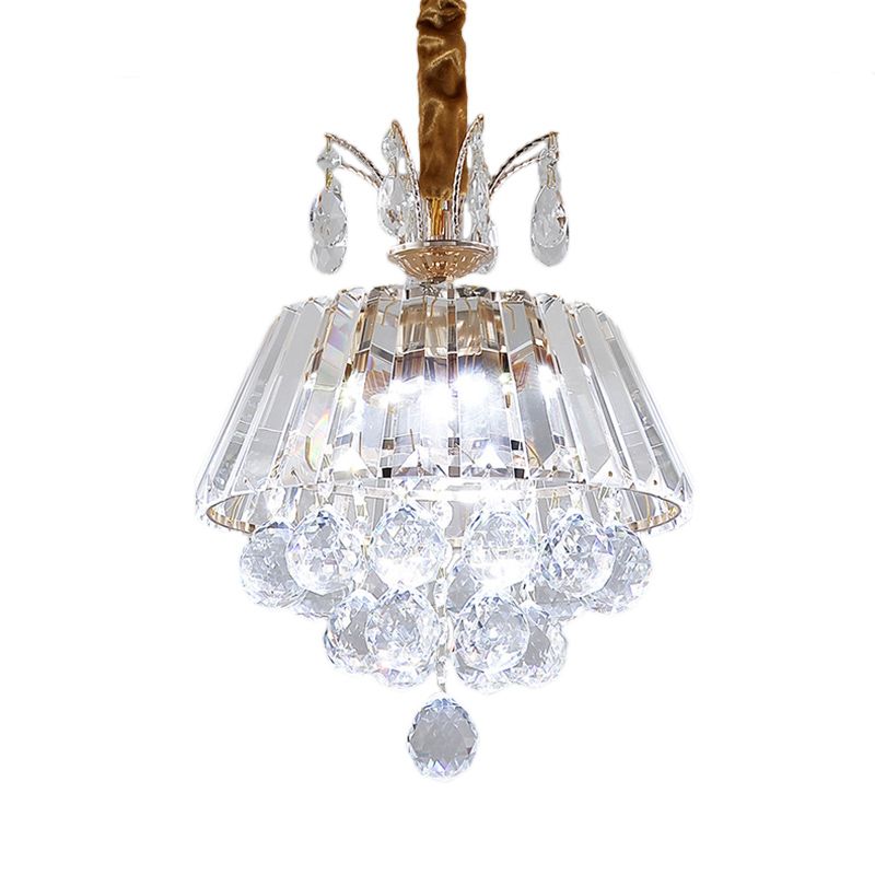 Tiered Chandelier Light Fixture Modern Crystal LED  Gold Ceiling Pendant Light for Dining Room,12"/18" Wide