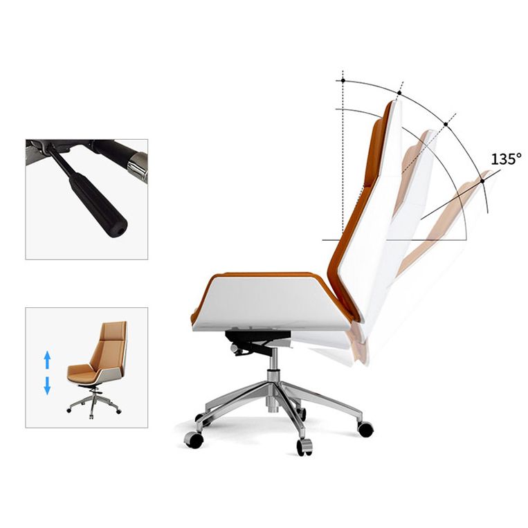 Contemporary High Back Chair Ergonomic Executive Leather Chair