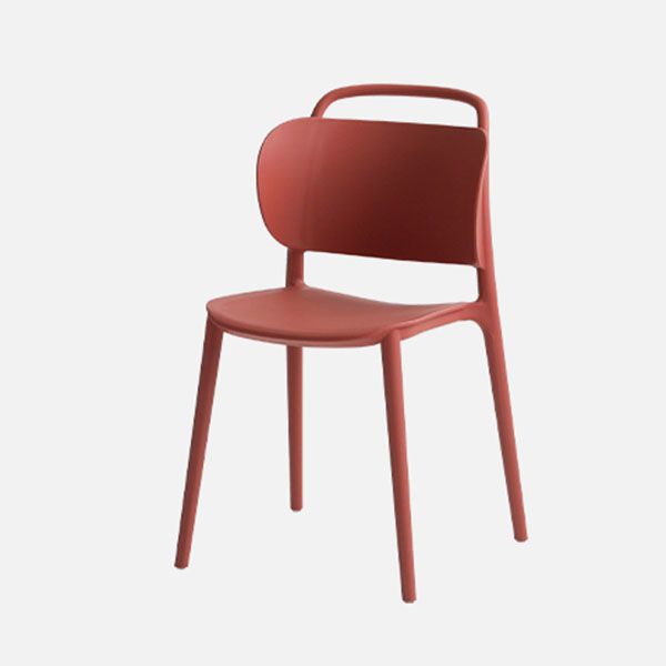 Contemporary Style Plastic Chair Dining Armless Open Back Chairs for Kitchen