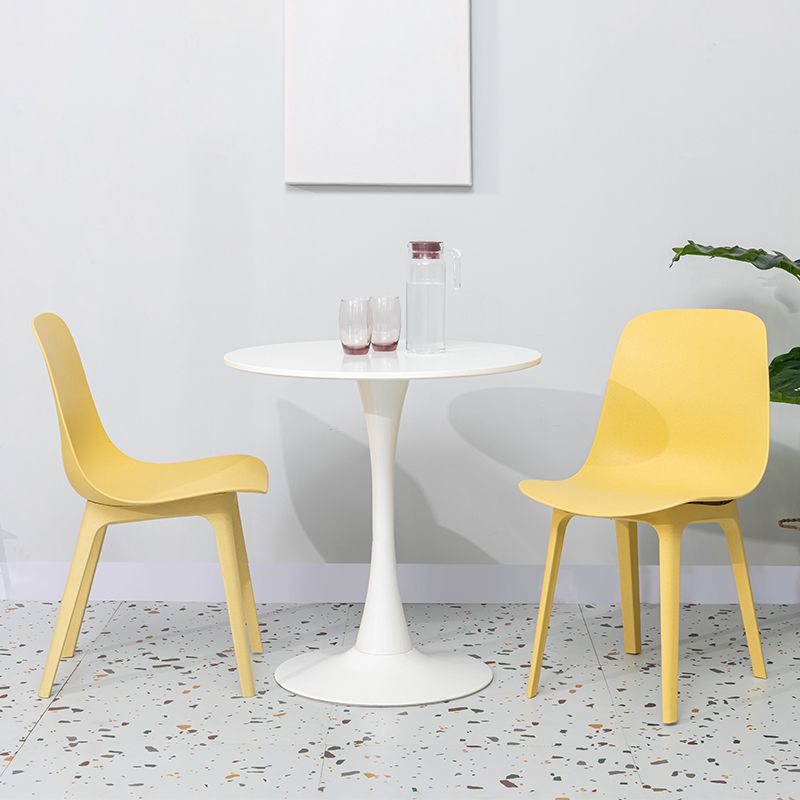 Contemporary Style Plastic Dining Side Chair Dining Room Armless Chair