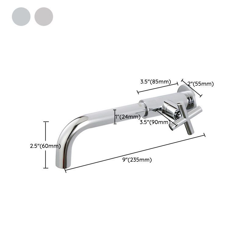 Wall Mounted Faucets Single Cross Handle Faucet for Bathroom
