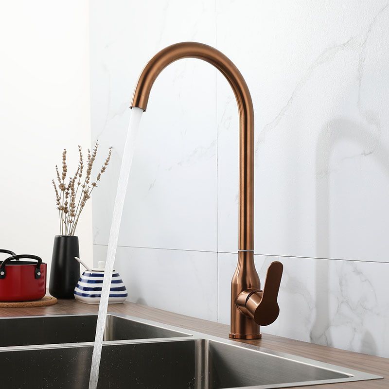 Contemporary Pull down Single Handle Standard Kitchen Faucet High Arch Water Filler