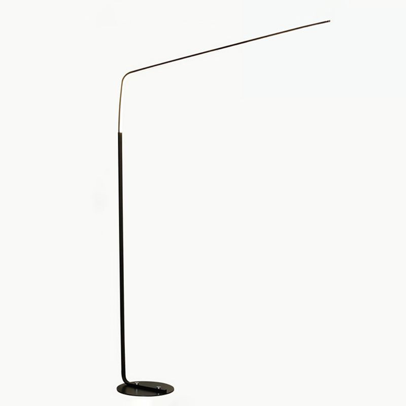 Linear Shape Metal Floor Lights Modern Style Single Light Floor Lamp