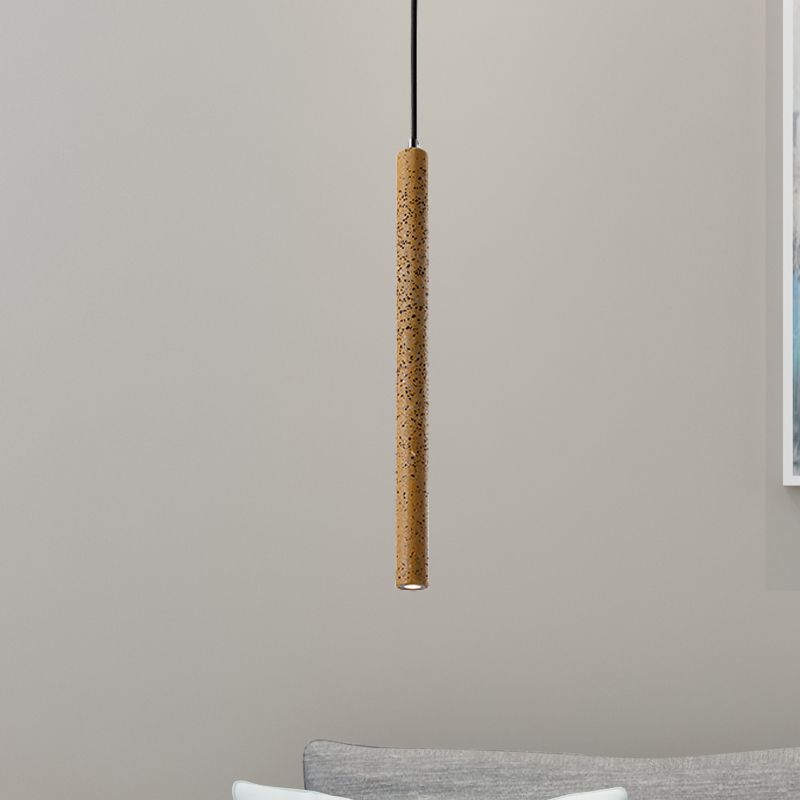 12"/21.5"H Tube Ceiling Pendant Light in Nordic Style Concrete1 Light Black/White/Yellow Hanging Ceiling Light