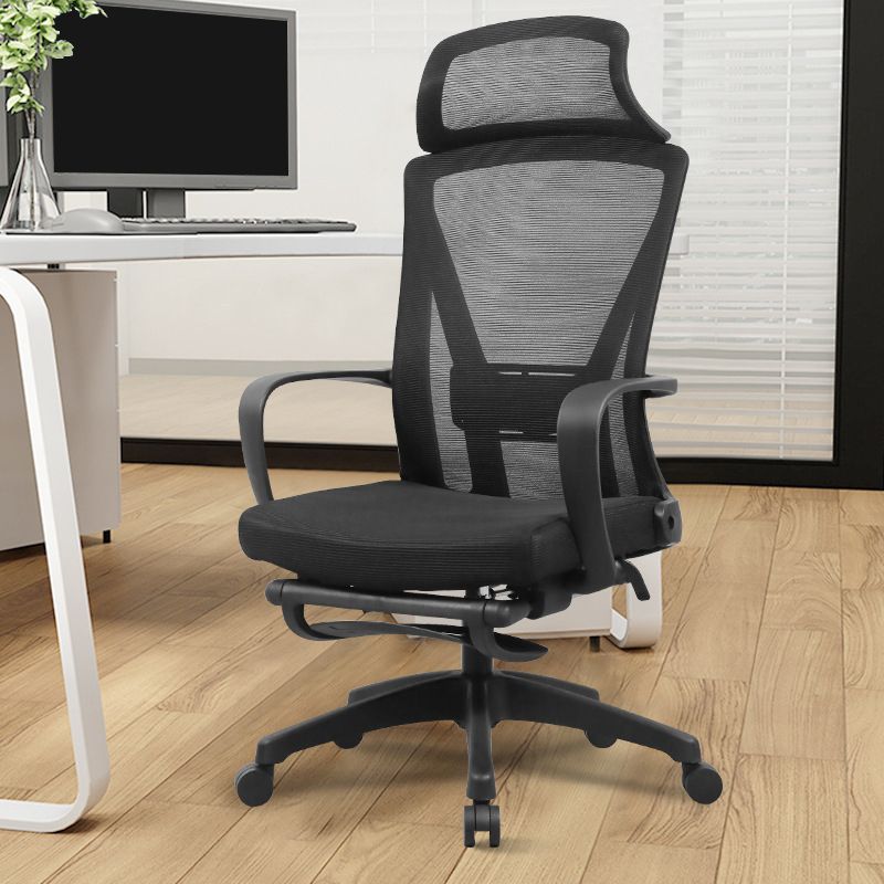 Fixed Arms Office Chair Adjustable Seat Height Modern Slide Desk Chair