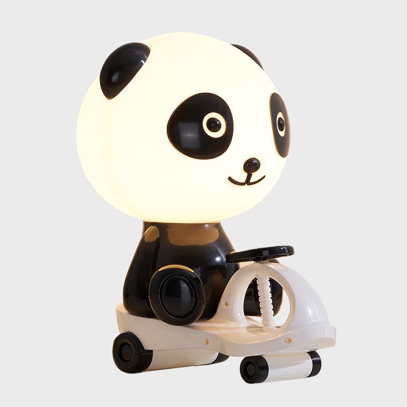 Pig/Frog/Panda Kids Bedroom Reading Book Light Plastic 1-Light Cartoon Night Table Lamp in Black/Pink/Green