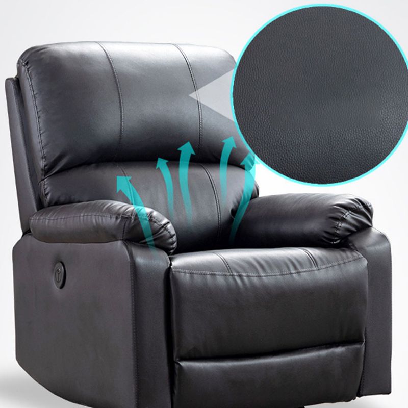 Modern Bonded Leather Standard Recliner with Extended Footrest