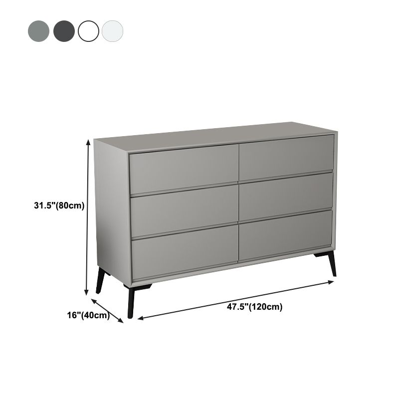 16" D Storage Chest Modern Style Bedroom Storage Chest Dresser in White and Grey