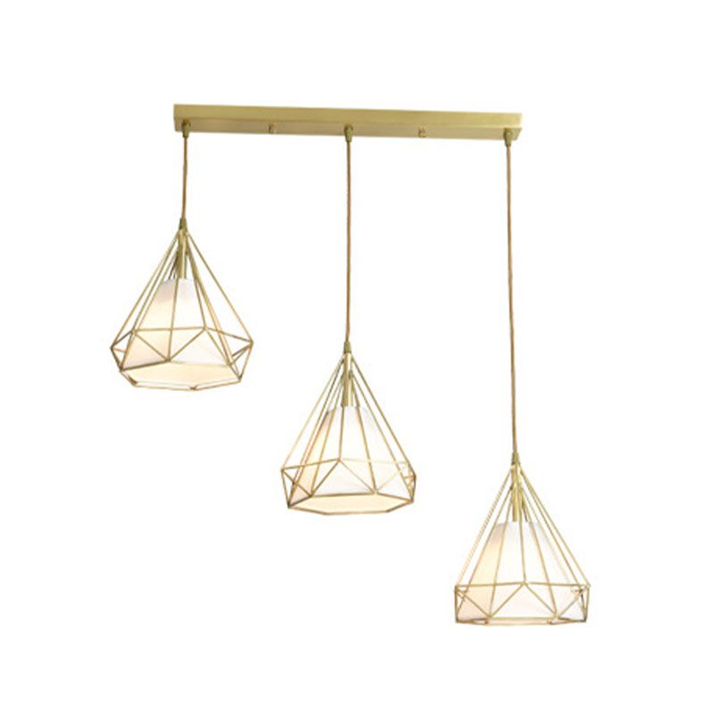 3-Light Hanging Light Fixtures with Cage Shade, Nordic Simple Style Cluster Pendant Light for Indoor