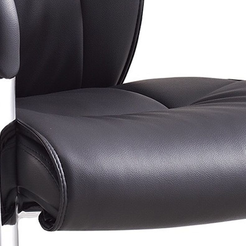 Padded Arms Leather Office Chair Upholstered Back Desk Chair