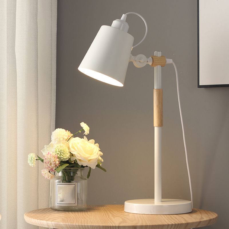 Contemporary Style Barrel Table Lamp Metal 1-Light Table Light