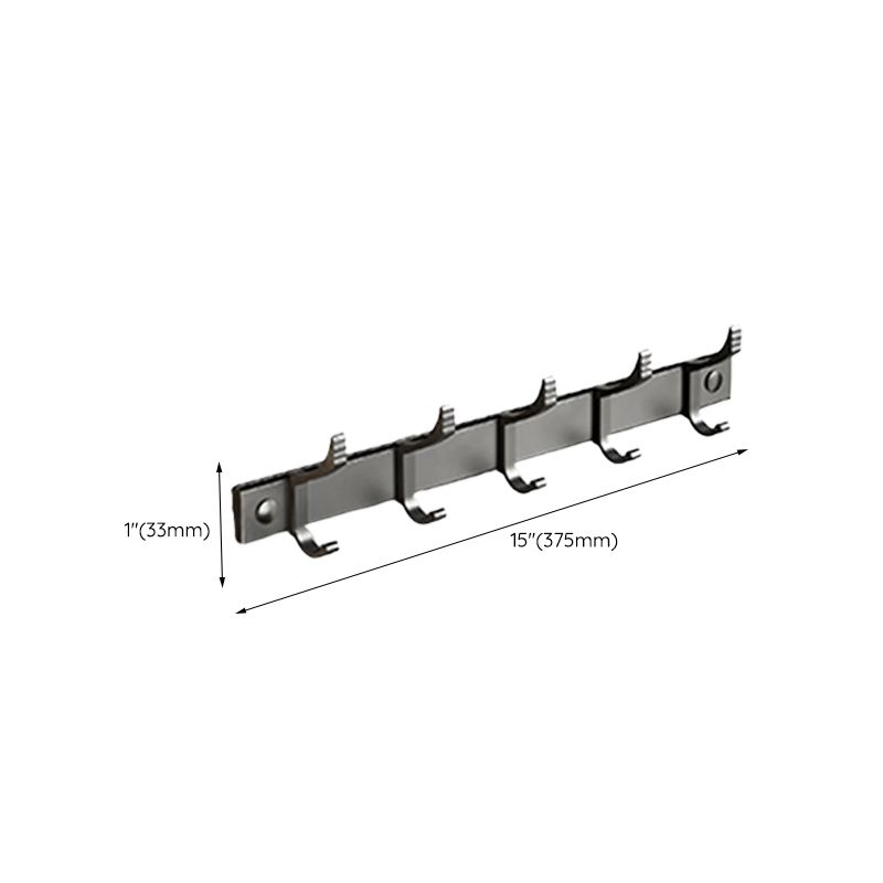 Contemporary Black Finish Bathroom Accessory Set with Bath Shelf/Towel Bar