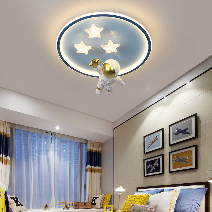 Modern Style Colorful Ceiling Light LED Flush Mount Light Fixture for Bedroom