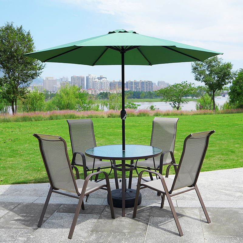 Metal Outdoors Dining Chairs Modern Patio Dining Chair with Arm