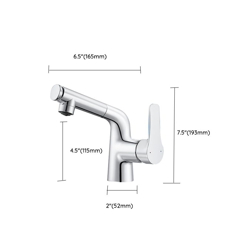 Contemporary Vessel Sink Faucet Lever Handle Low Arc Bathroom Vessel Faucet