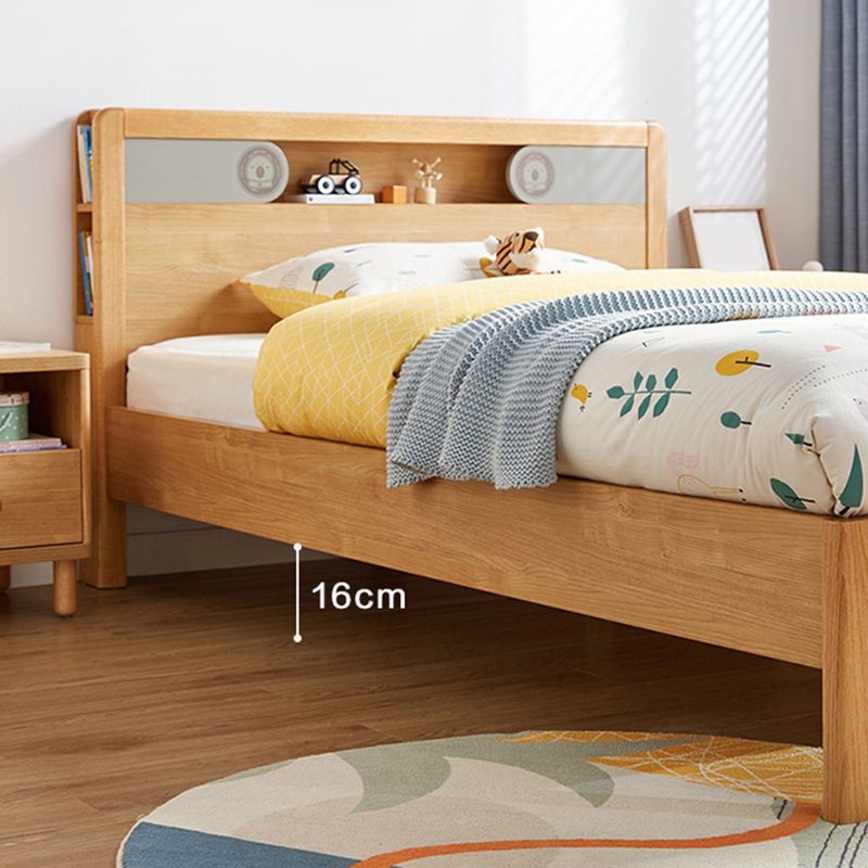 Modern Solid Wood Kids Bed Storage No Theme Panel Bed with Headboard