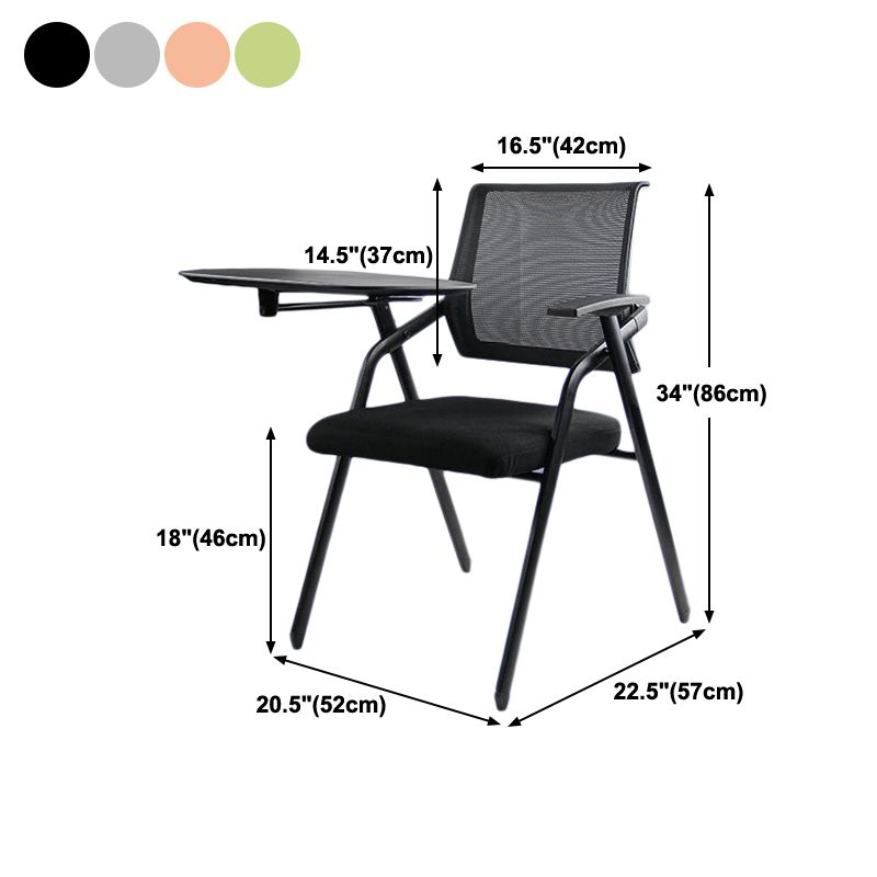 Black Metal Frame Modern Conference Chair Mid Back Computer Office Chair with Arms