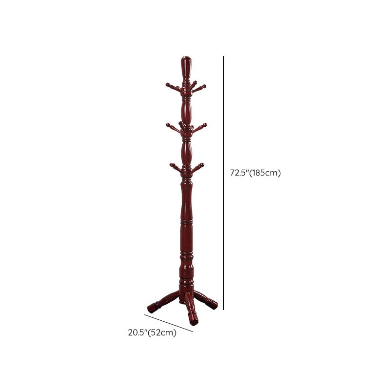 71"H Solid Wood Coat Rack European Style Hanger Ash Wood Modern Hall Tree