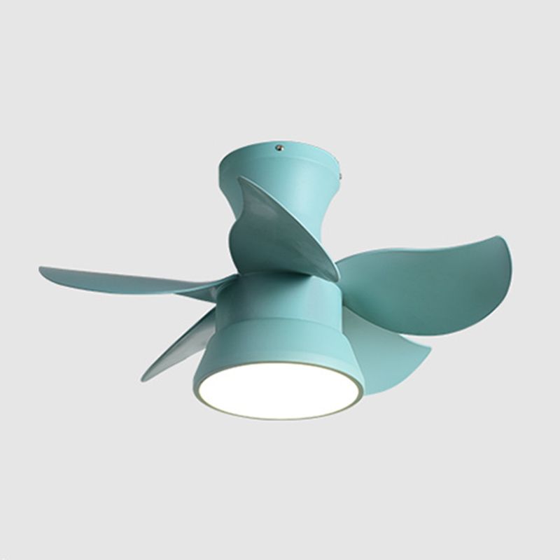 Metal Fan Shape Ceiling Fans Kid Style 1-Light Ceiling Fan Lamp Fixture