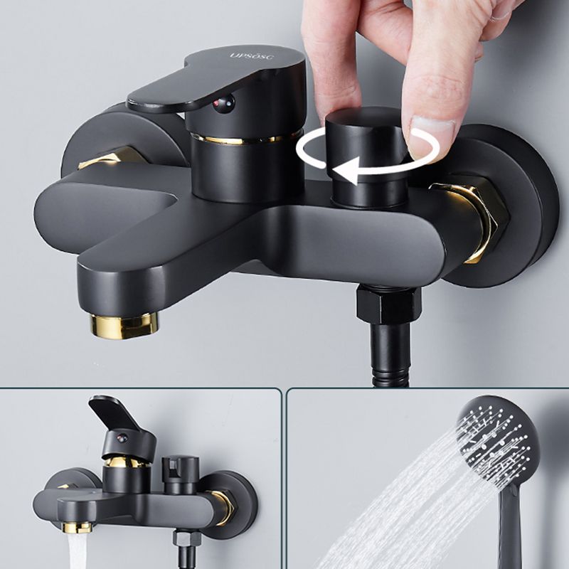 Modern Tub Faucet Lever Handle Wall Mount Fixed Bathtub Faucet