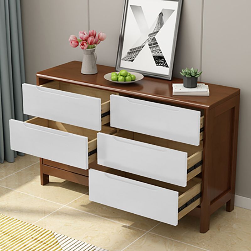 Contemporary Matte Finish Storage Chest Bedroom Solid Wood Dresser