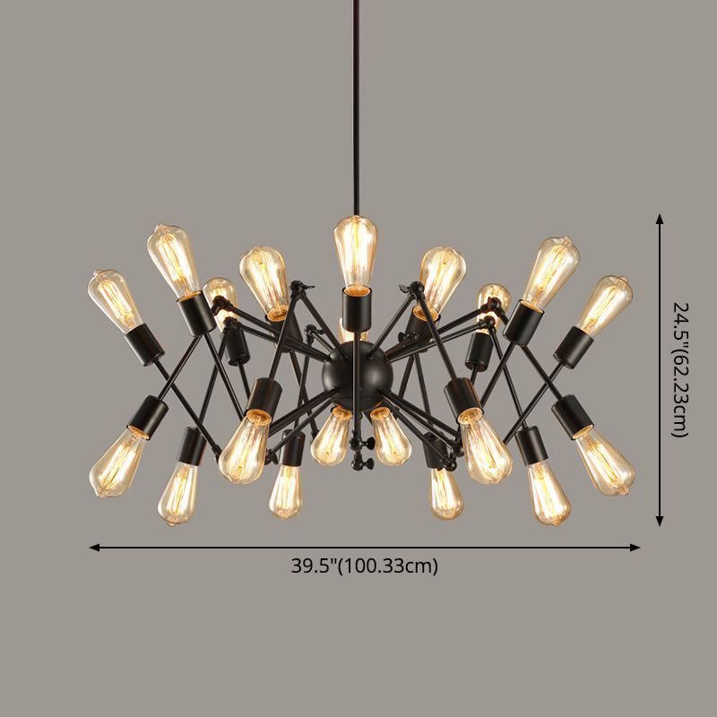 Retro Industrial Style Chandelier Light Sputnik Wrought Iron Multi Light Pendant for Bar Coffee Shop