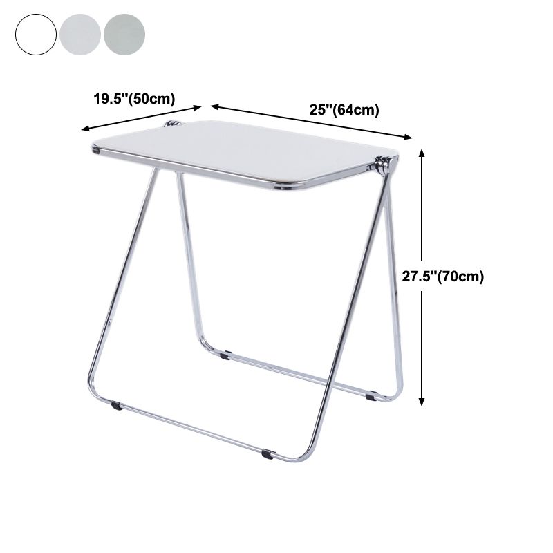 Acrylic Curved Writing Desk Folding Contemporary Desk 25.2"L x 19.7"W x 27.6"H